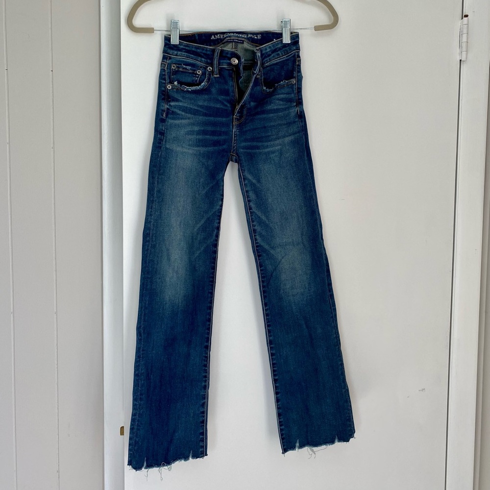 Wide leg/flare cropped jeans